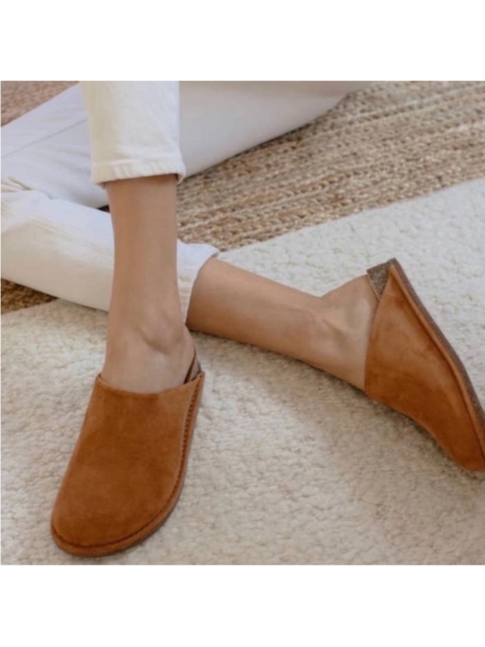 Jenni Kayne Suede Moc Clogs Saddle Brown Size 40